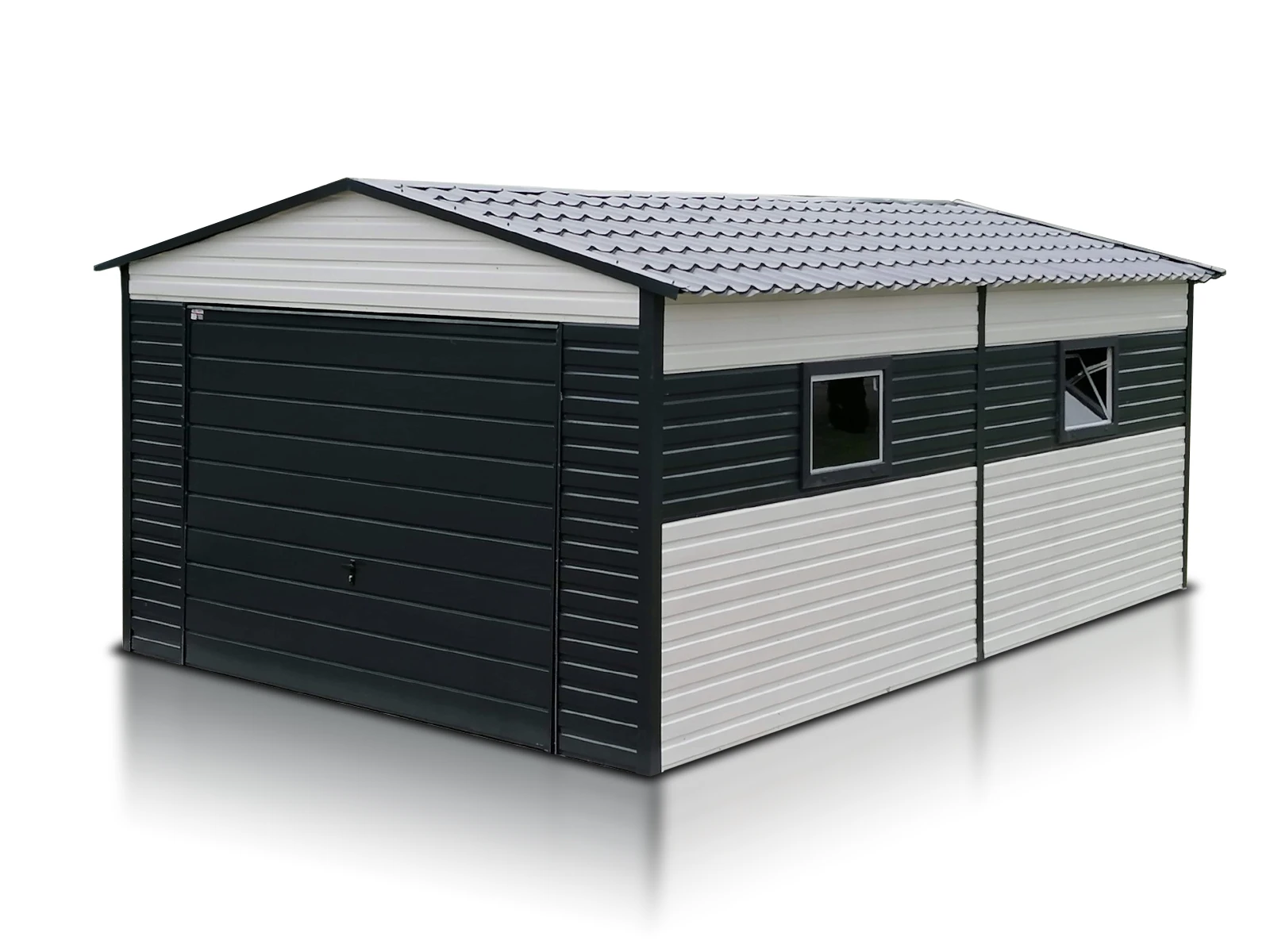 Garage en tôle simple 4x6m double pente blanc
