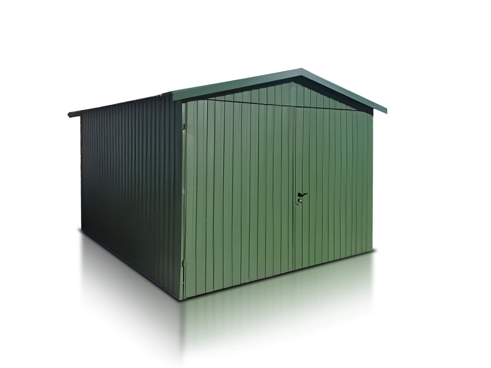 Garage en tôle simple 3x3m double pente vert