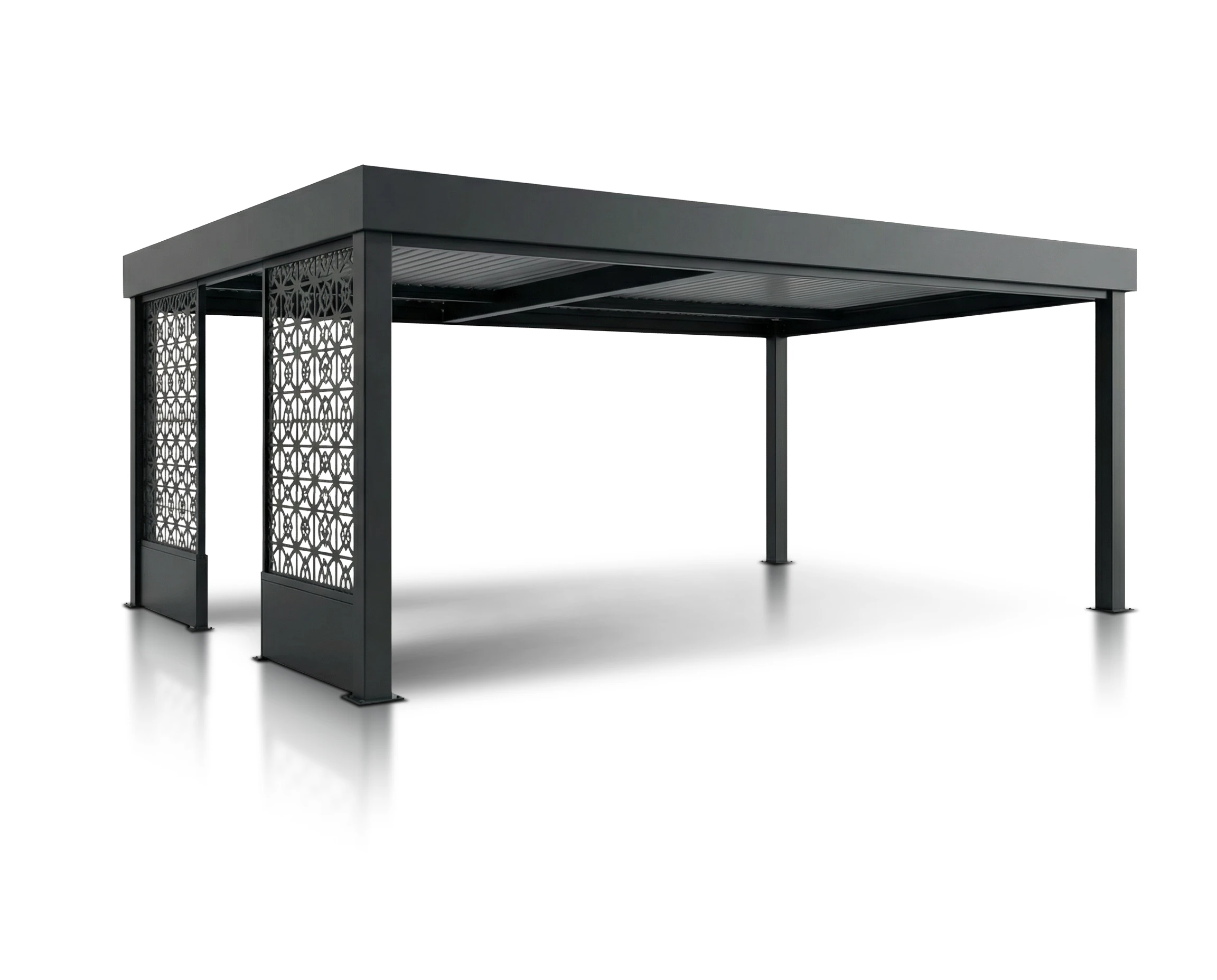 Carport avec panneaux ajourés - abri voiture 4x4 m