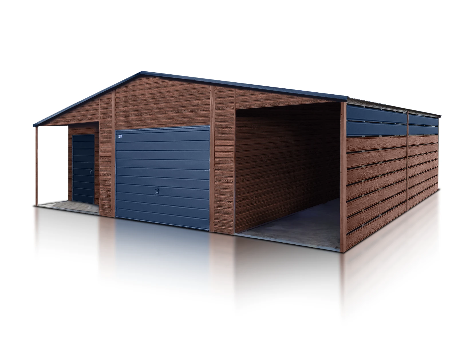 Garage en tôle effet bois Decize