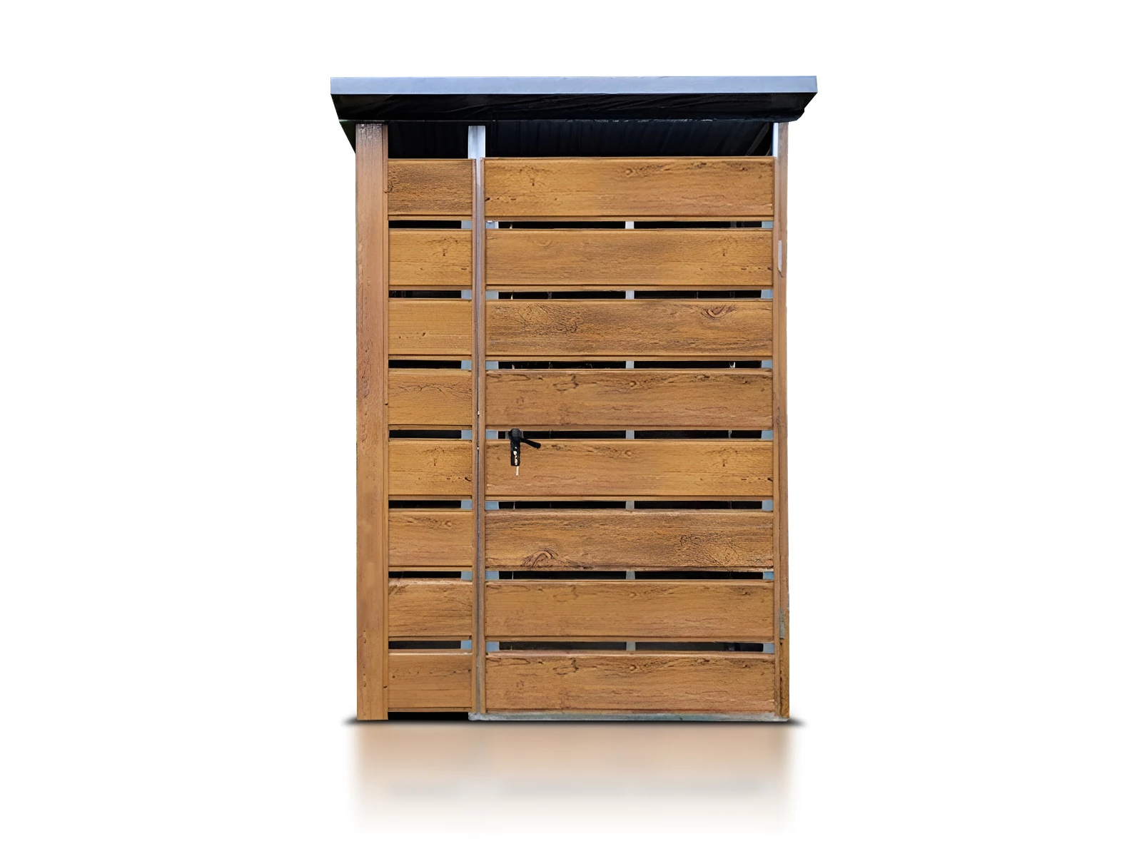 Abri à déchets 1,5x1,5 m monopente effet bois