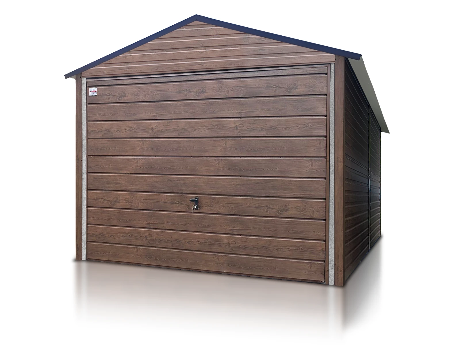 Garage en tôle simple 3x4 m double pente effet bois