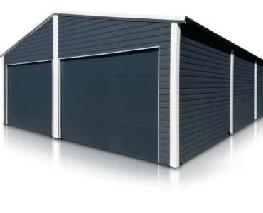 Garage en tôle double 7x9 m Double pente Graphite