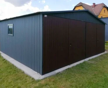 Garage en tôle double 6×5 m Double pente Graphite