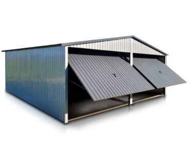 Garage en tôle double 6×5 m Double pente Aluminium