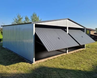 Garage en tôle double 6×5 m Double pente Aluminium