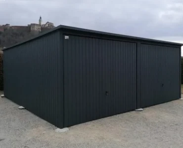 Garage en tôle double 6×5 m Monopente Graphite