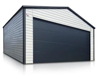 Garage en tôle simple 6×5.8 m Double pente Blanc
