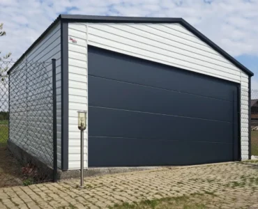 Garage en tôle simple 6×5.8 m Double pente Blanc