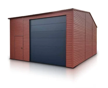 Halle en acier 6×8.5 m Double pente Marron clair