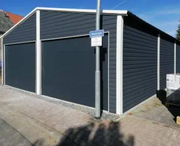 Garage en tôle double 7x9 m Double pente Graphite