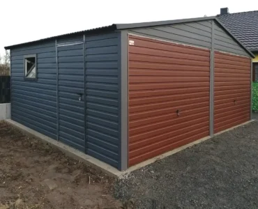 Garage en tôle double 6×5 m Double pente Graphite