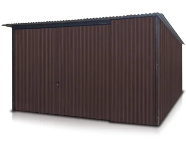 Garage en tôle simple 4×5 m Monopente Marron foncé