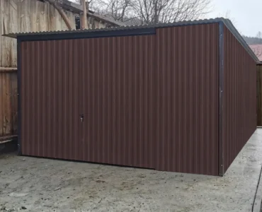 Garage en tôle simple 4×5 m Monopente Marron foncé