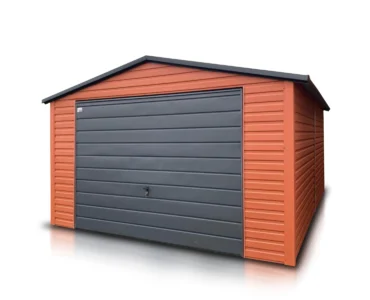 Garage en tôle simple 4×5 m Double pente Marron clair