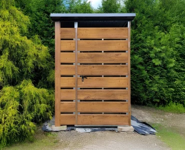 Abri à déchets 1.5×1.5 m Monopente Effet bois
