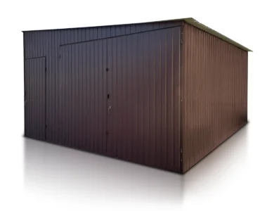 Garage en tôle simple 4.5x5 m Monopente Marron foncé