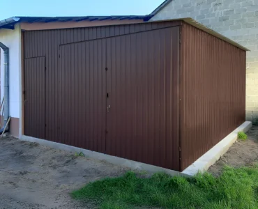 Garage en tôle simple 4.5x5 m Monopente Marron foncé