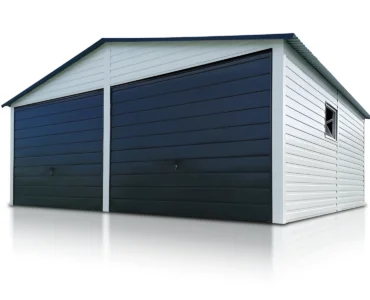 Garage en tôle double 6×5 m Double pente Blanc