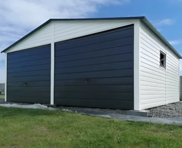 Garage en tôle double 6×5 m Double pente Blanc