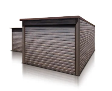 Garage en tôle simple 3×5 m Monopente Effet bois