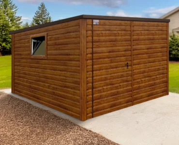 Abri de jardin 3×3 m Monopente Effet bois