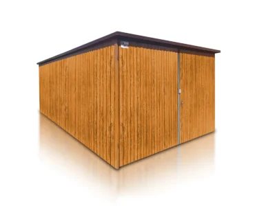 Garage en tôle simple 3×5 m Monopente Effet bois
