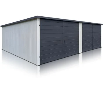 Garage en tôle double 7×5 m Monopente Blanc