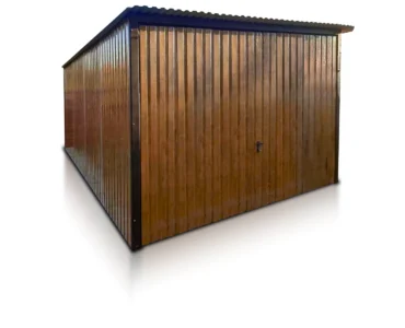 Garage en tôle simple 3×5 m Monopente Effet bois