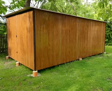 Garage en tôle simple 3×5 m Monopente Effet bois