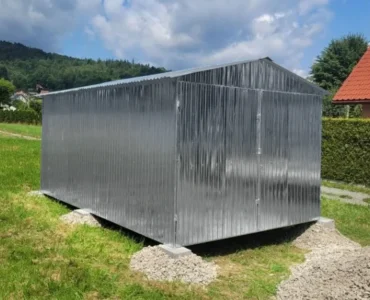 Garage en tôle simple 3×5 m Double pente Galvanisé
