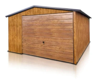 Garage en tôle simple 4×5 m Double pente Effet bois