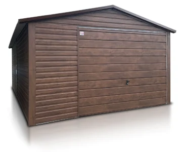 Garage en tôle simple 4×6 m Double pente Effet bois