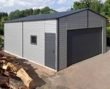 Halle en acier 6×8.5 m Double pente Aluminium
