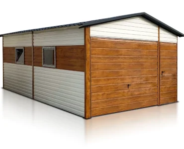 Garage en tôle simple 4×6 m Double pente Blanc