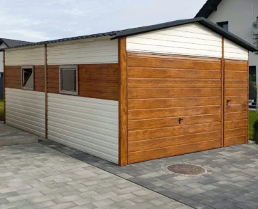 Garage en tôle simple 4×6 m Double pente Blanc