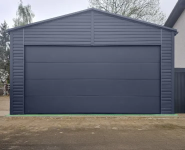 Garage en tôle simple 6×8 m Double pente Graphite