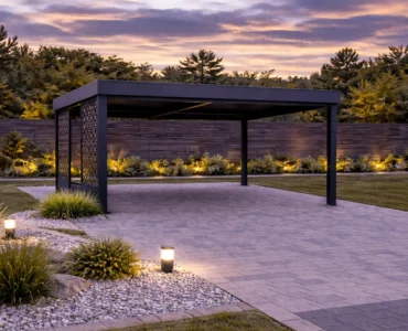 Carport avec panneaux ajourés – Abri voiture 3×3 m