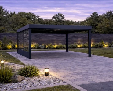 Carport avec panneaux ajourés – Abri voiture 4×4 m