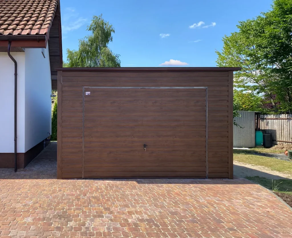 Garages effet bois Le Grand-Quevilly — toit monopente