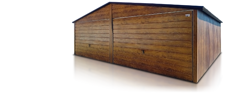 Garages en tôle imitation bois