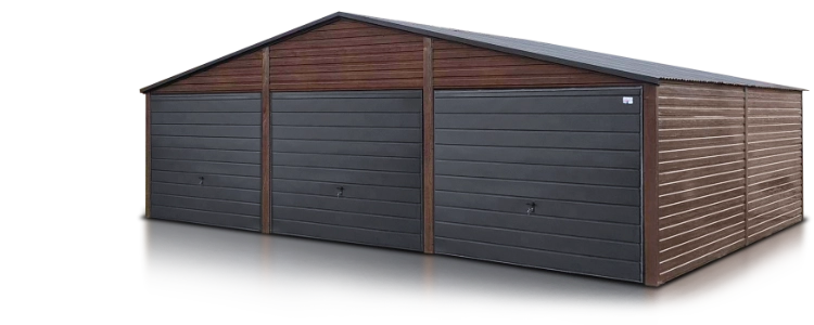 Garages en tôle triples