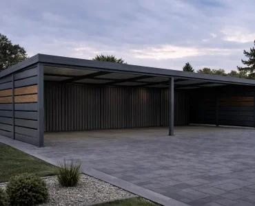 Carport 12×5 Abri de voiture en aluminium