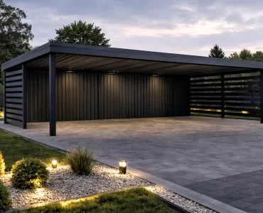 Carport 9×6 Abri de voiture en aluminium
